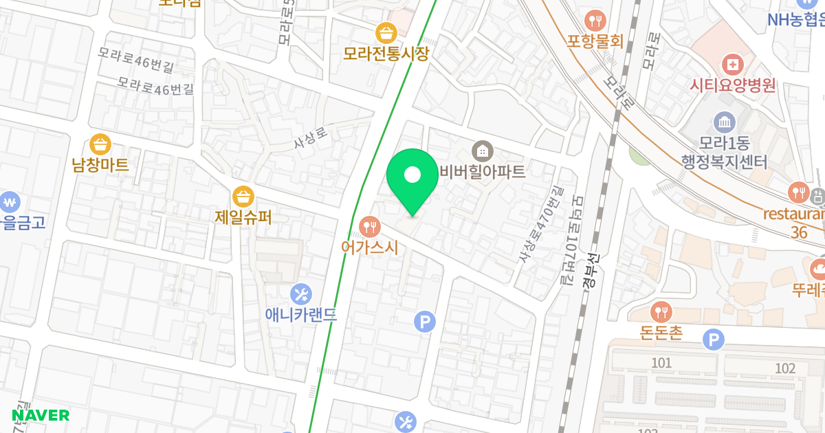 모라동 비버힐2 위치 지도 - 부산광역시 사상구 사상로 470-6