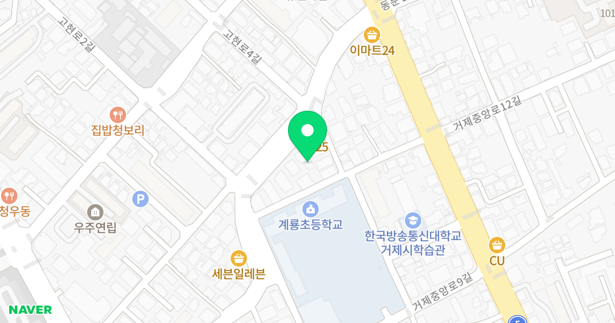 세웅렌트빌 위치 지도 - 경상남도 거제시 동문천로 36-1