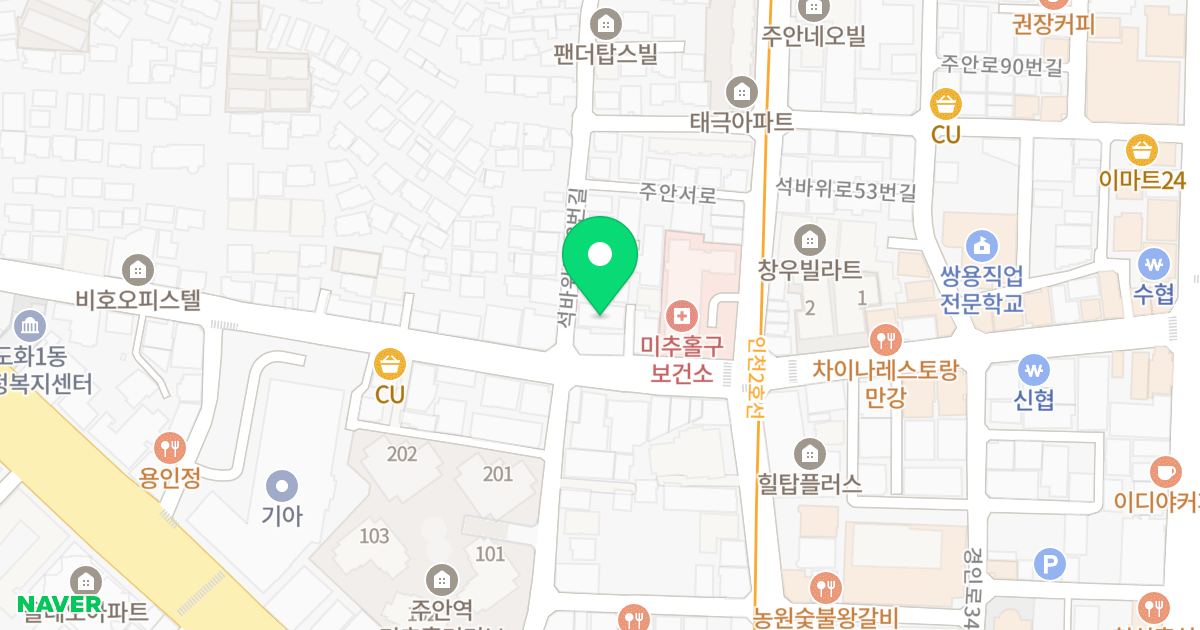노블레스타워 위치 지도 - 인천광역시 미추홀구 석바위로33번길 4