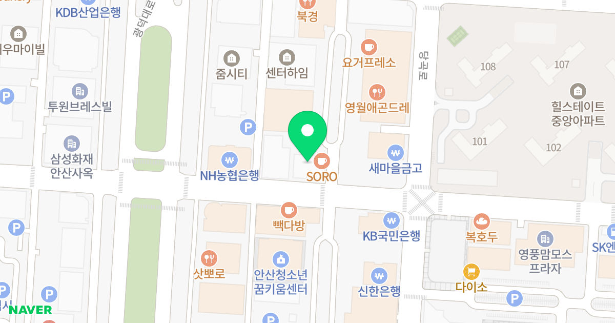 중앙오피스텔 위치 지도 - 경기도 안산시 단원구 고잔로 55