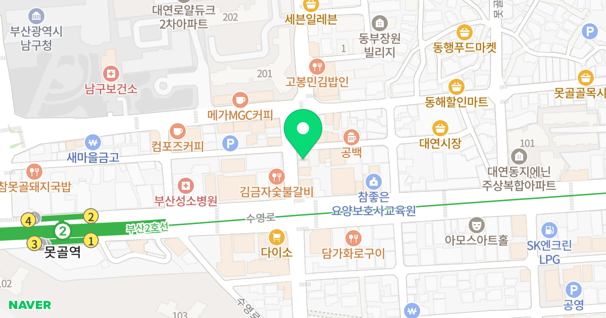 대박시티A 위치 지도 - 부산광역시 남구 수영로 185-10