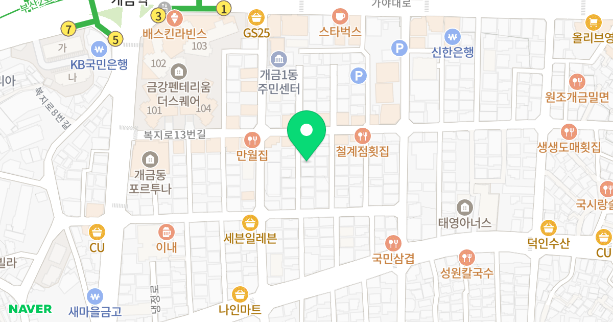 정훈하우스 위치 지도 - 부산광역시 부산진구 복지로13번길 34-5