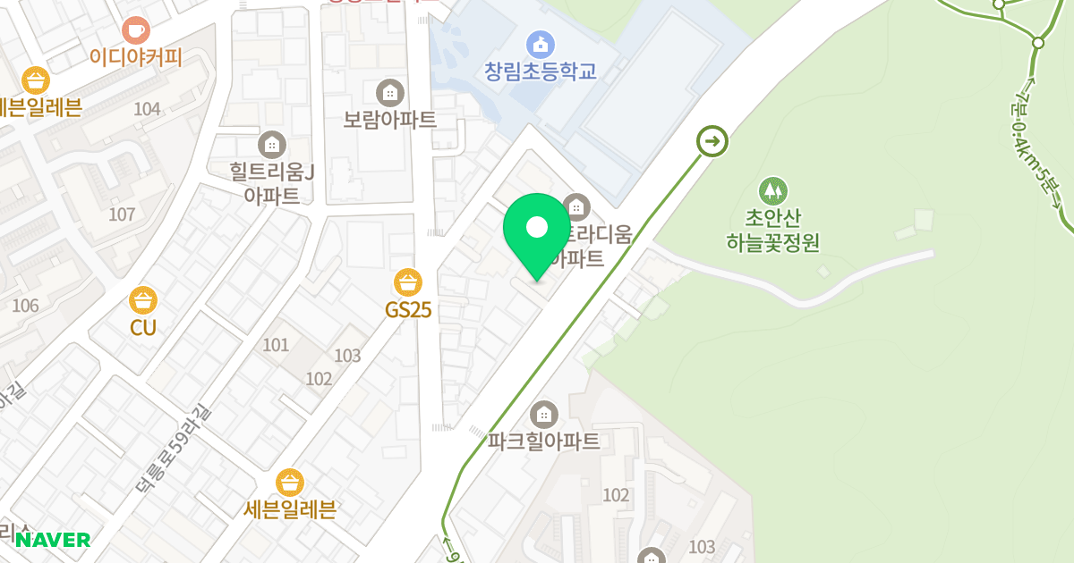 창동 한원 힐트리움51 위치 지도 - 서울특별시 도봉구 덕릉로 281