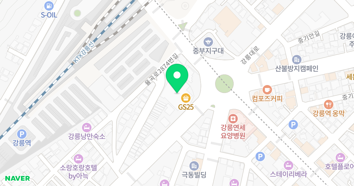 강릉역 블루핀 위치 지도 - 강원특별자치도 강릉시 강릉대로 285
