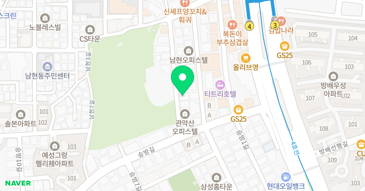 리치골드빌 위치 지도 - 서울특별시 관악구 승방6길 12