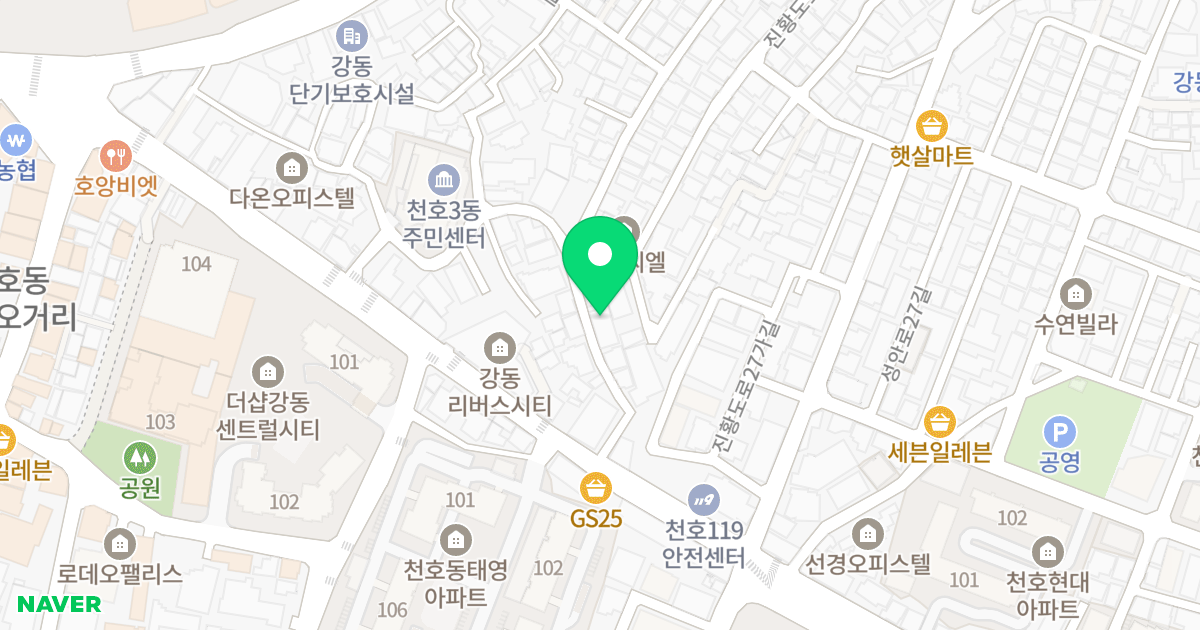 더결블레스 위치 지도 - 서울특별시 강동구 진황도로25길 14