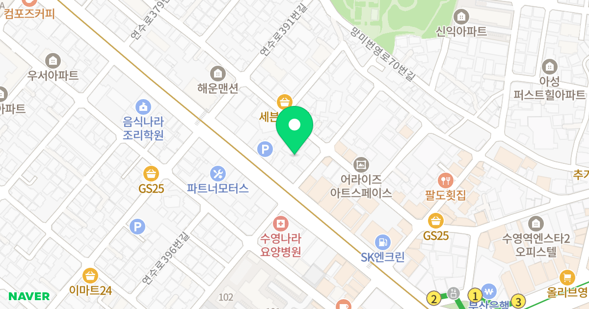 드림 아이데스 위치 지도 - 부산광역시 수영구 연수로401번길 5