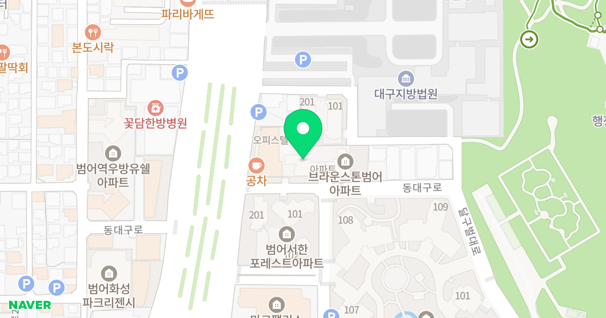 브라운스톤 범어 위치 지도 - 대구광역시 수성구