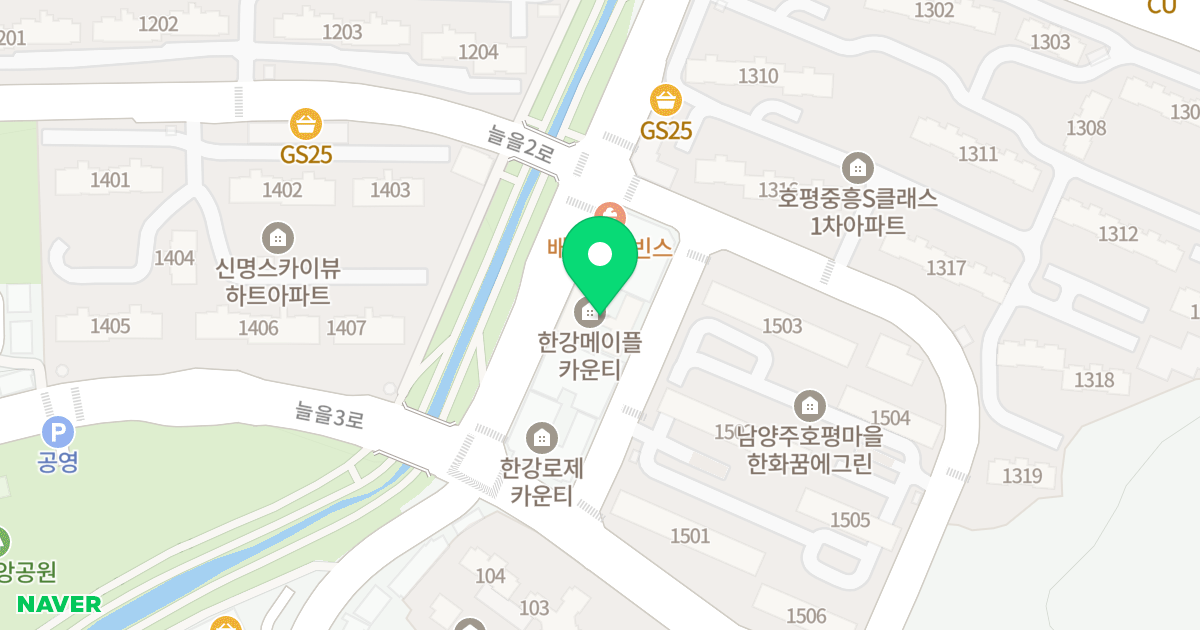 메이플카운티 위치 지도 - 경기도 남양주시 늘을3로 65-8