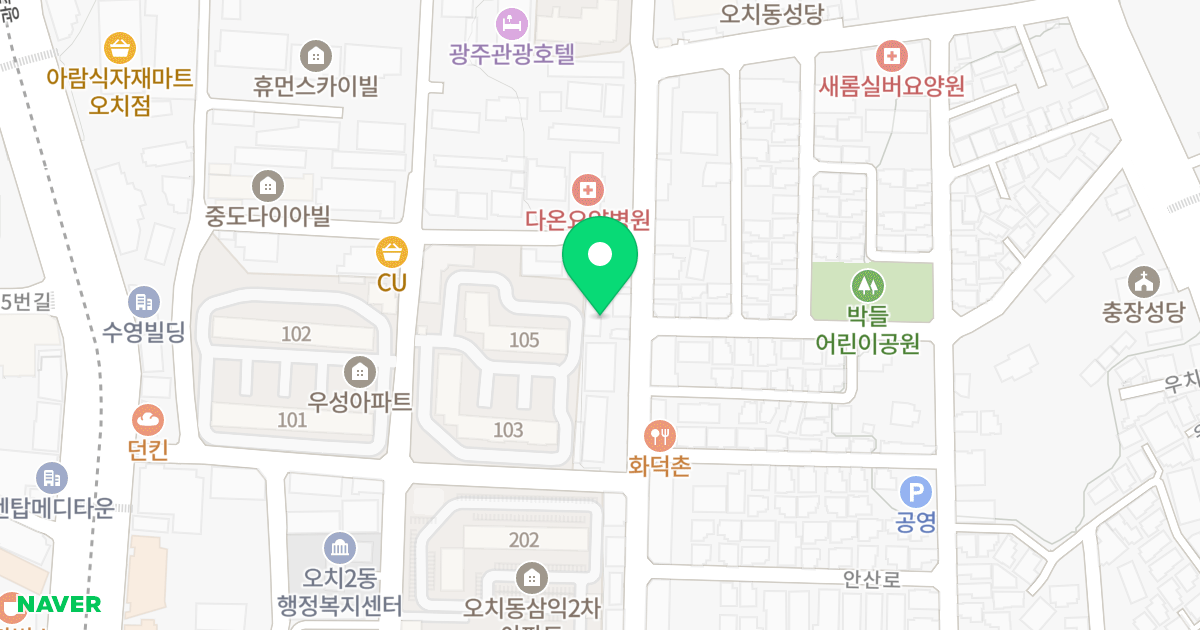 오치청연위드힐타운 위치 지도 - 광주광역시 북구