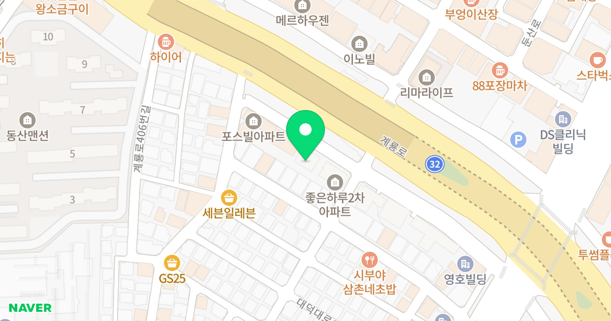 좋은하루1차 위치 지도 - 대전광역시 서구 대덕대로167번길 43