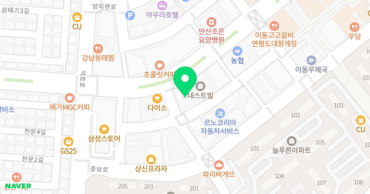 브라이튼빌오피스텔 위치 지도 - 경기도 안산시 상록구 광덕1로 354