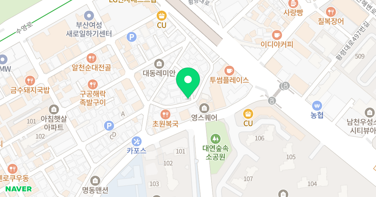 하나원룸 위치 지도 - 부산광역시 남구 수영로366번길 46-16