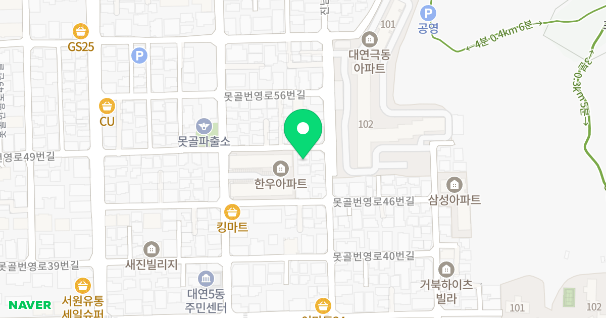 제이엠스토리 위치 지도 - 부산광역시 남구 못골번영로50번길 38