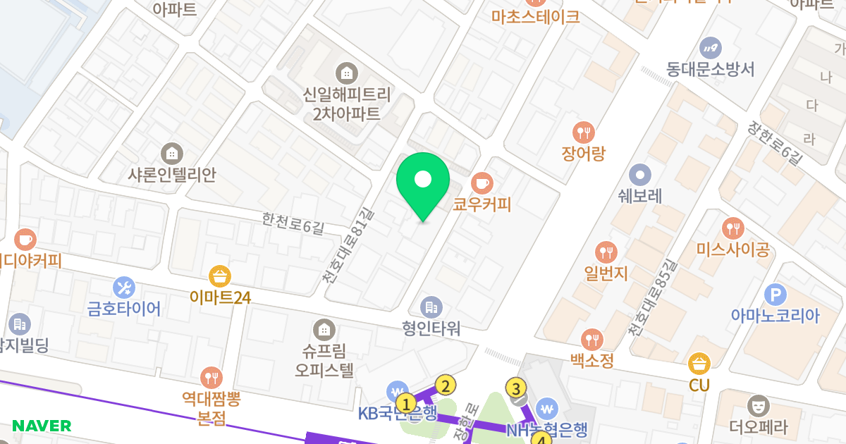 장안동2차 신부파스카빌 위치 지도 - 서울특별시 동대문구 천호대로83길 13