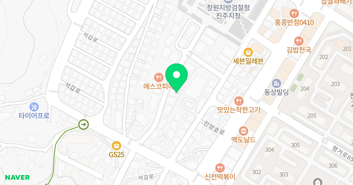 더 클래스 위치 지도 - 경상남도 진주시 진양호로293번길 16-19