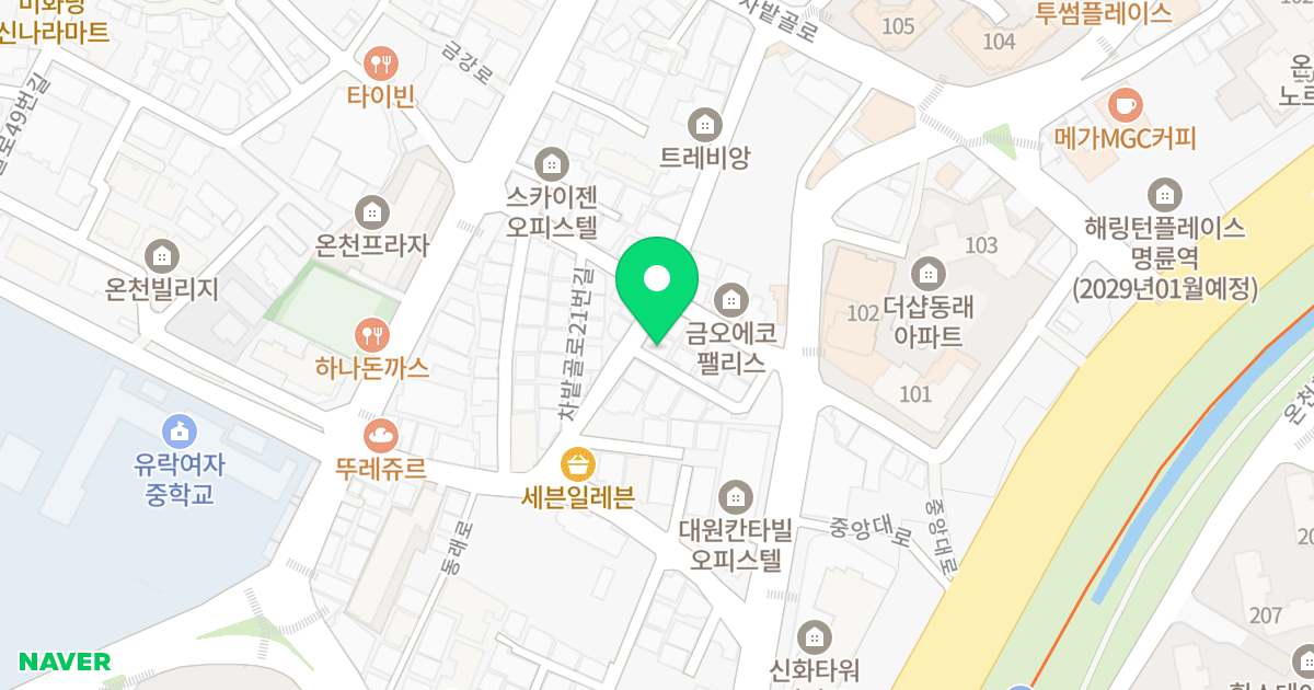 베스트빌 위치 지도 - 부산광역시 동래구 차밭골로21번길 29