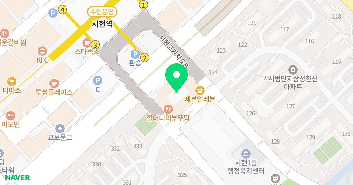 서현 지엔느 위치 지도 - 경기도 성남시 분당구 중앙공원로39번길 49