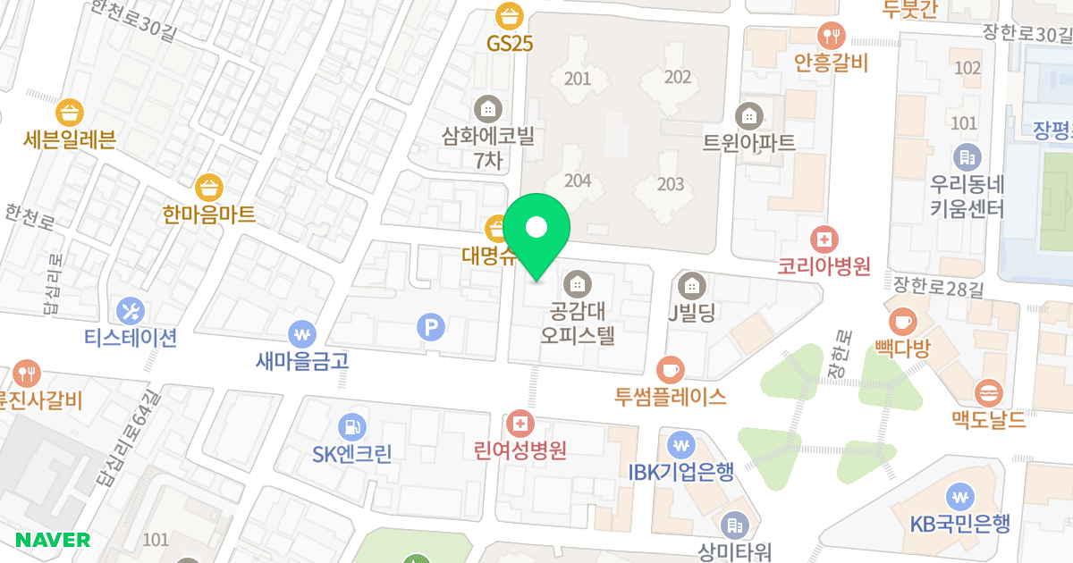 두리빌딩 위치 지도 - 서울특별시 동대문구 장한로27길 29