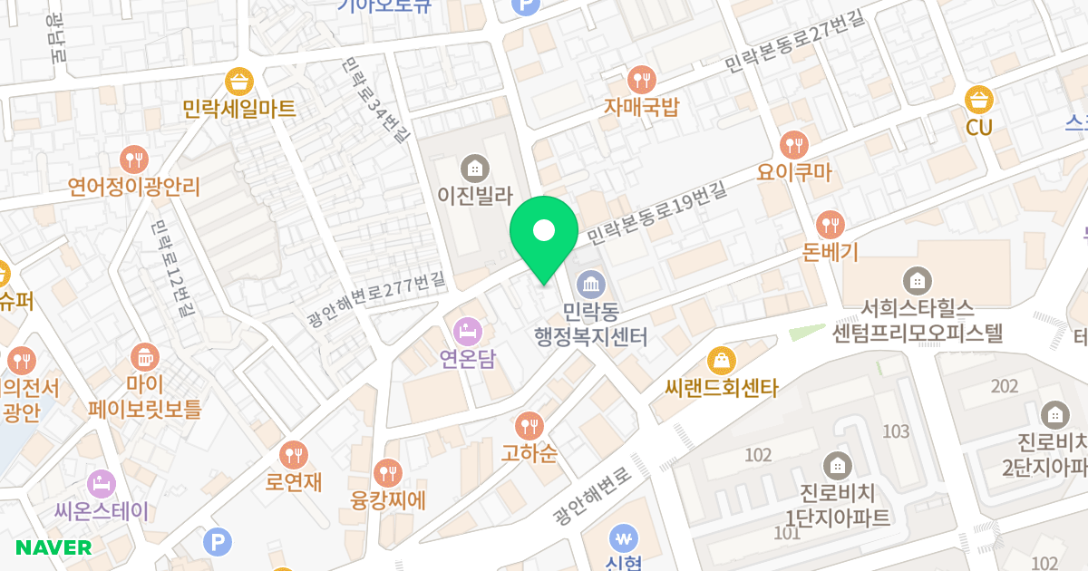 이한팔라티움 위치 지도 - 부산광역시 수영구 민락로6번길 54