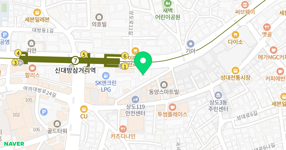 (336-6) 위치 지도 - 서울특별시 동작구 상도로 82