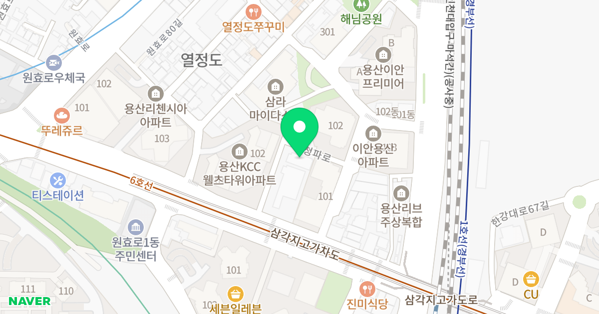 G&P 용산파크 위치 지도 - 서울특별시 용산구 청파로 201-17