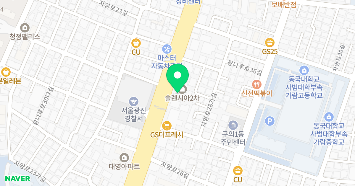 솔렌시아2 위치 지도 - 서울특별시 광진구 자양로 172
