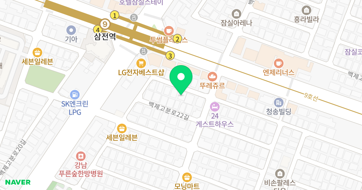 (29-2) 위치 지도 - 서울특별시 송파구 백제고분로22길 4-9