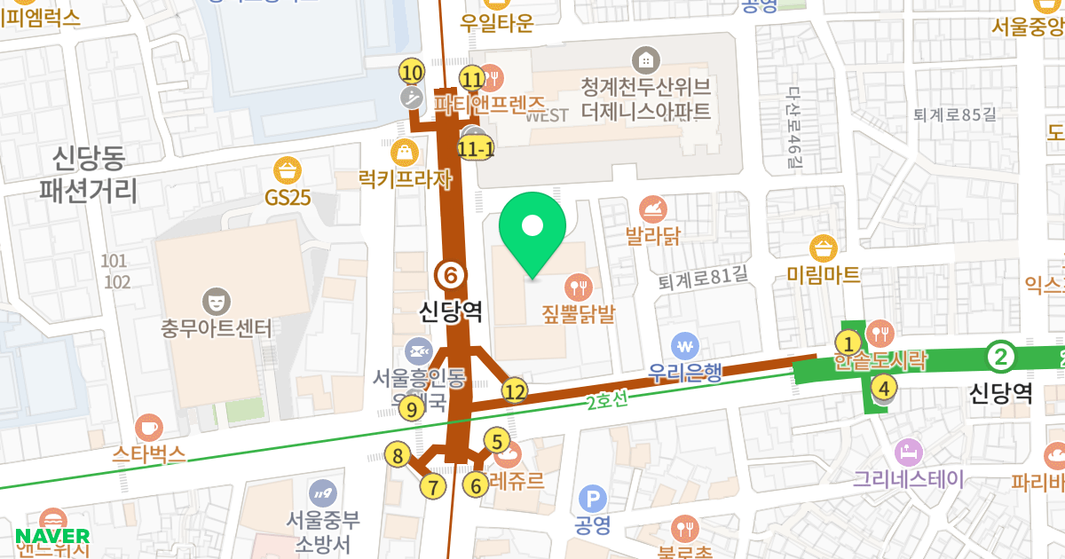 리마크빌 동대문 위치 지도 - 서울특별시 중구 다산로 258