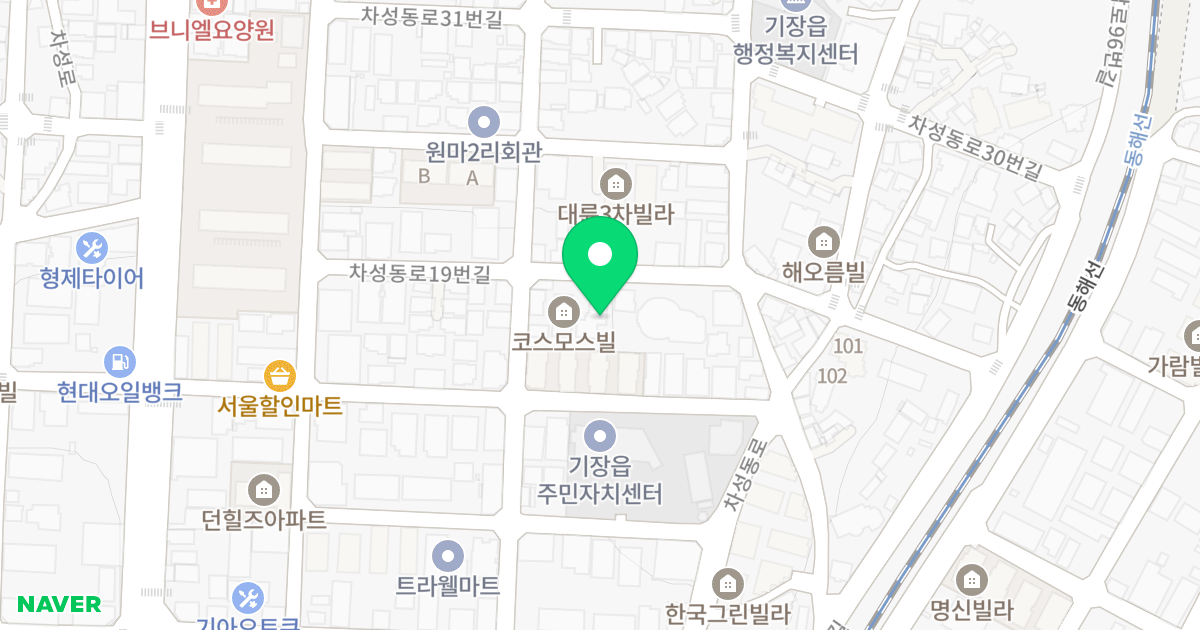 경은해비치 위치 지도 - 부산광역시 기장군 기장읍 차성동로19번길 13