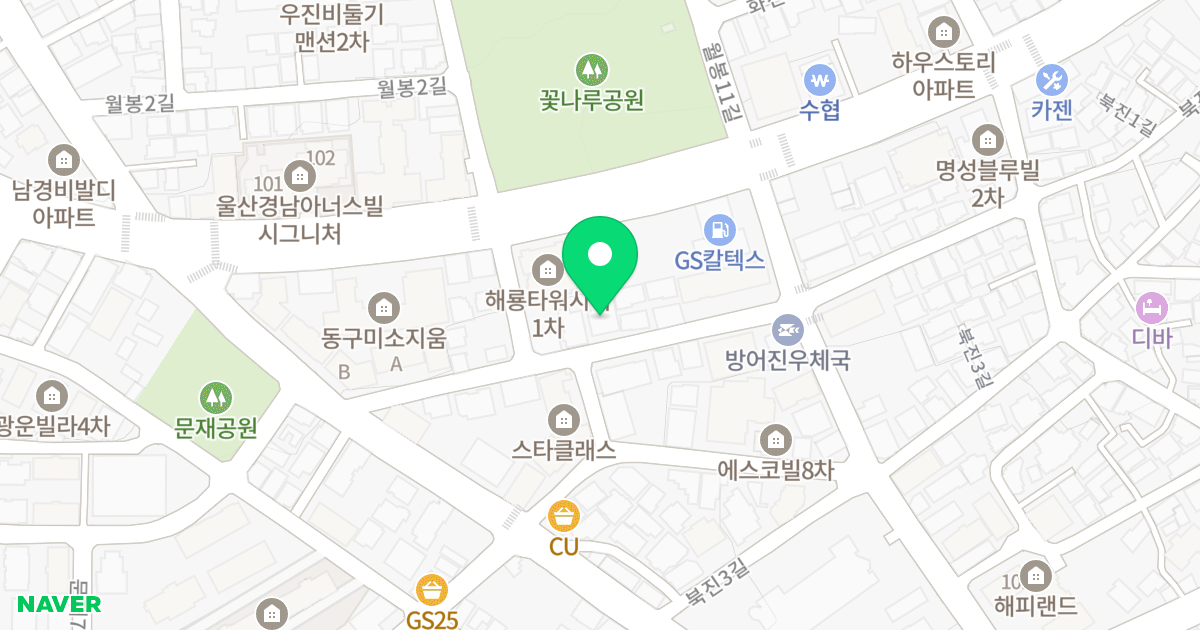 수정 트라움빌 위치 지도 - 울산광역시 동구 북진1길 21