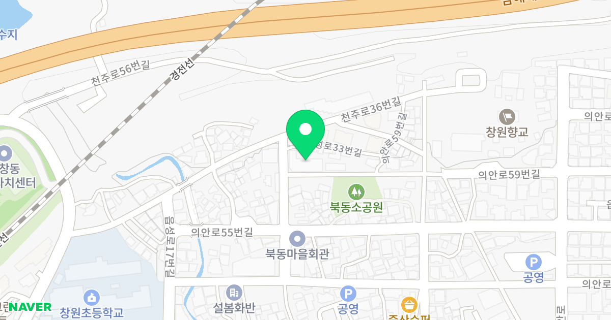 리앤아이테르 위치 지도 - 경상남도 창원시 의창구 의안로59번길 26
