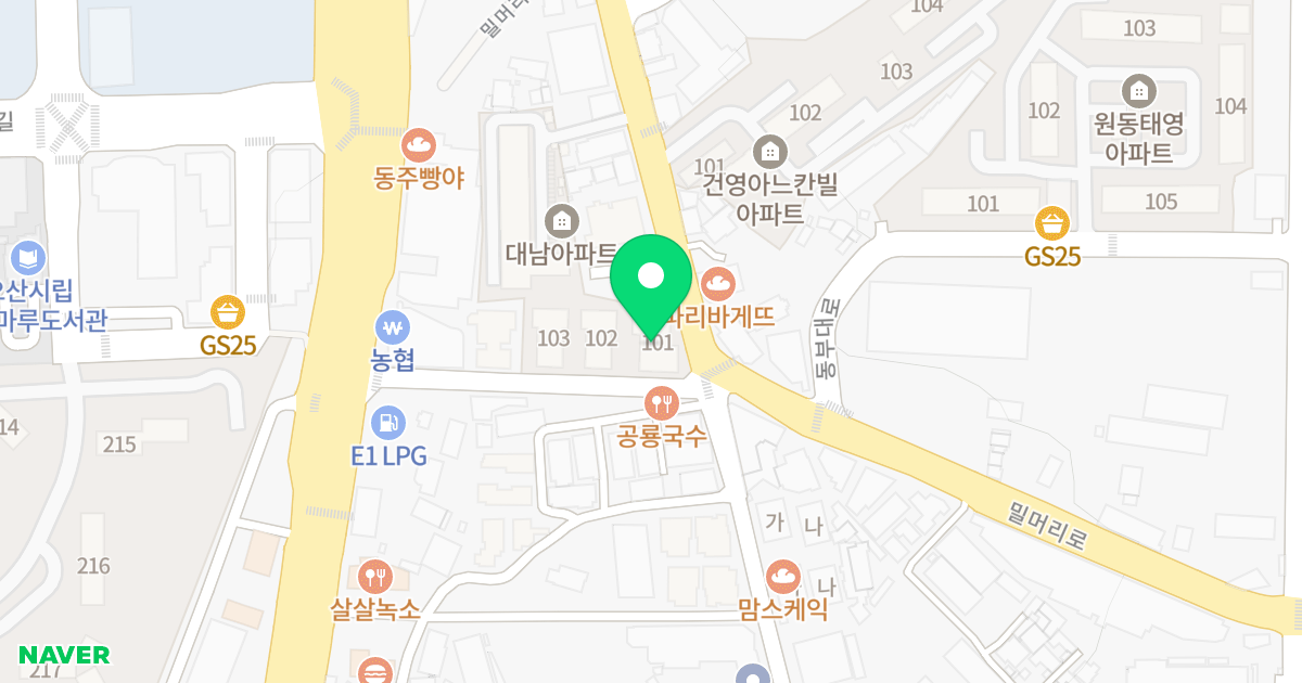 우주마루 위치 지도 - 경기도 오산시 경기대로148번길 13