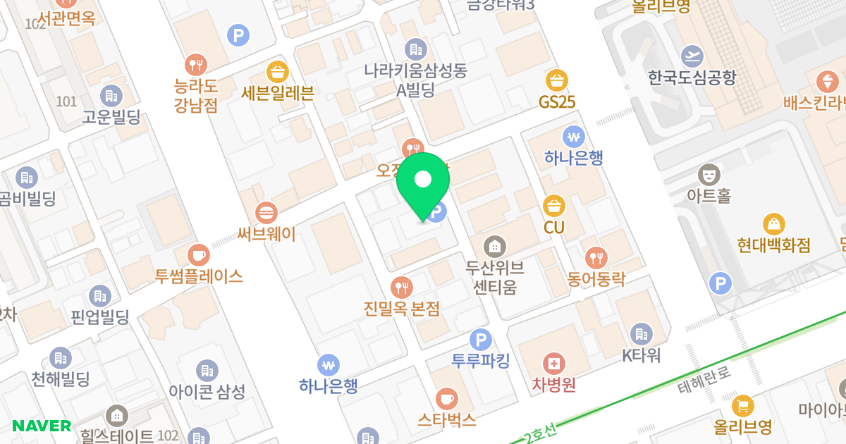 현대썬앤빌 삼성역 위치 지도 - 서울특별시 강남구 테헤란로83길 19