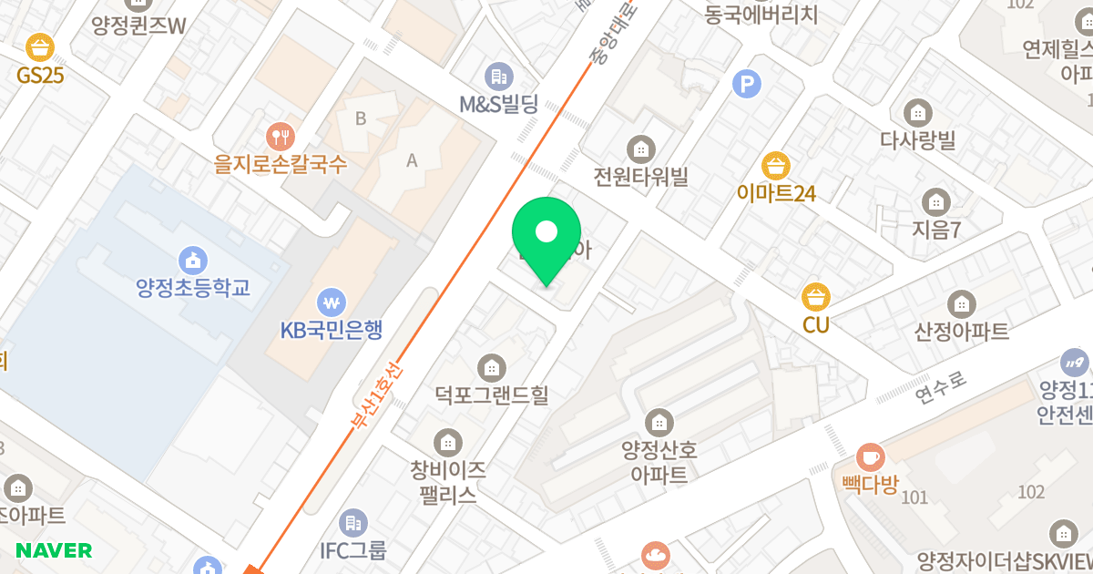 정원리치빌 위치 지도 - 부산광역시 부산진구 중앙대로 962-3