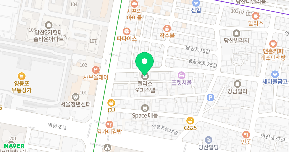 펠리스 빌 위치 지도 - 서울특별시 영등포구 당산로16길 6