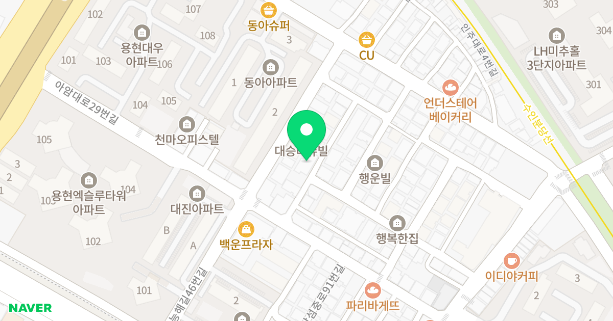 코지팰리스 위치 지도 - 인천광역시 미추홀구 능해길46번길 7-44