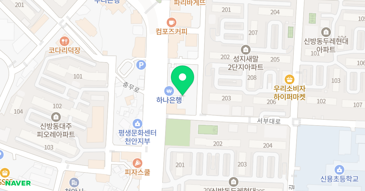 (886-8) 위치 지도 - 충청남도 천안시 동남구 서부대로 268