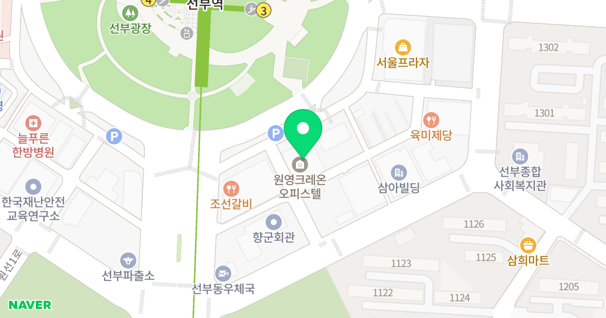 원영크레온오피스텔 위치 지도 - 경기도 안산시 단원구 선부광장로 71