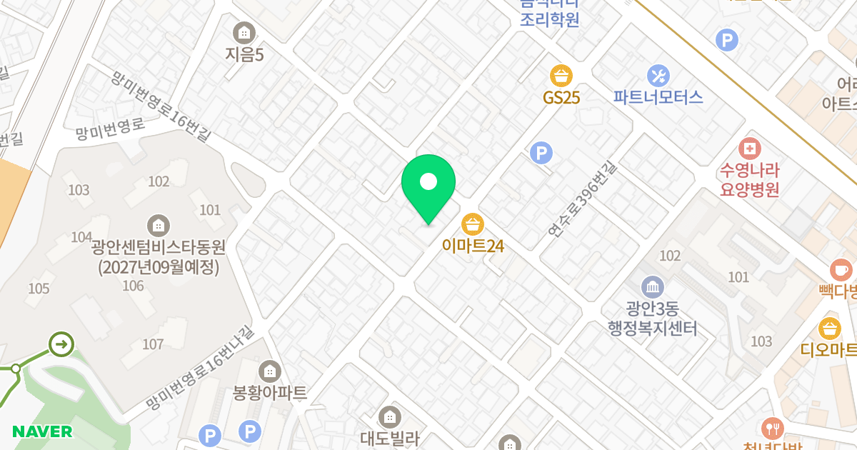 제이타운 위치 지도 - 부산광역시 수영구 연수로392번길 40