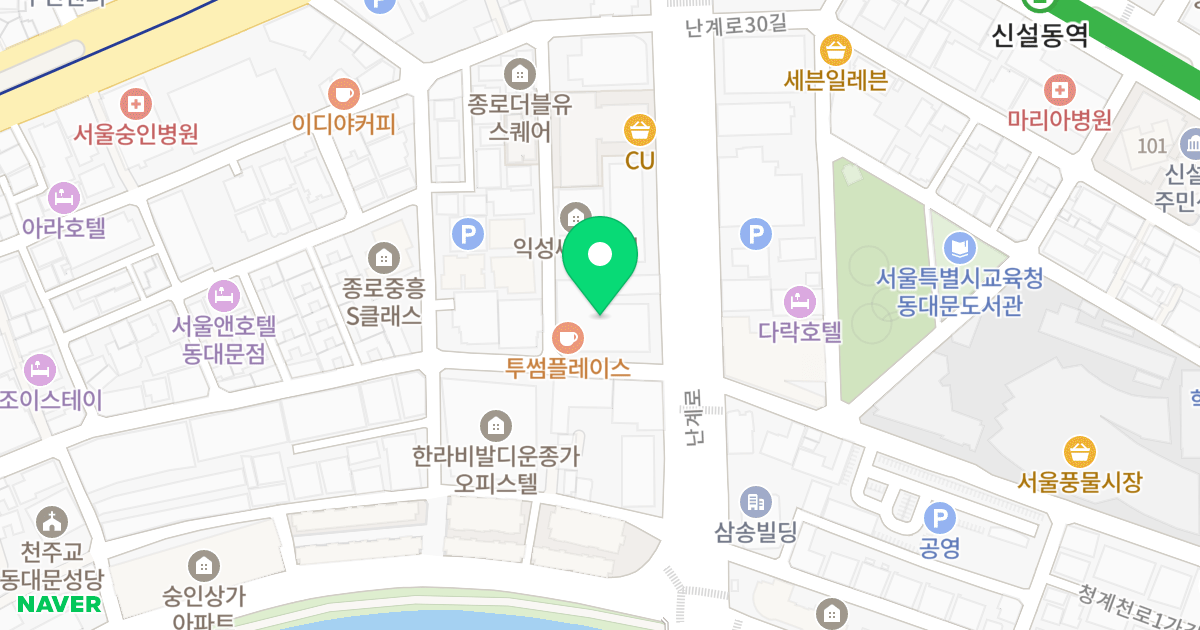 아이비씨 호텔 앤 오피스텔 위치 지도 - 서울특별시 종로구 난계로 241