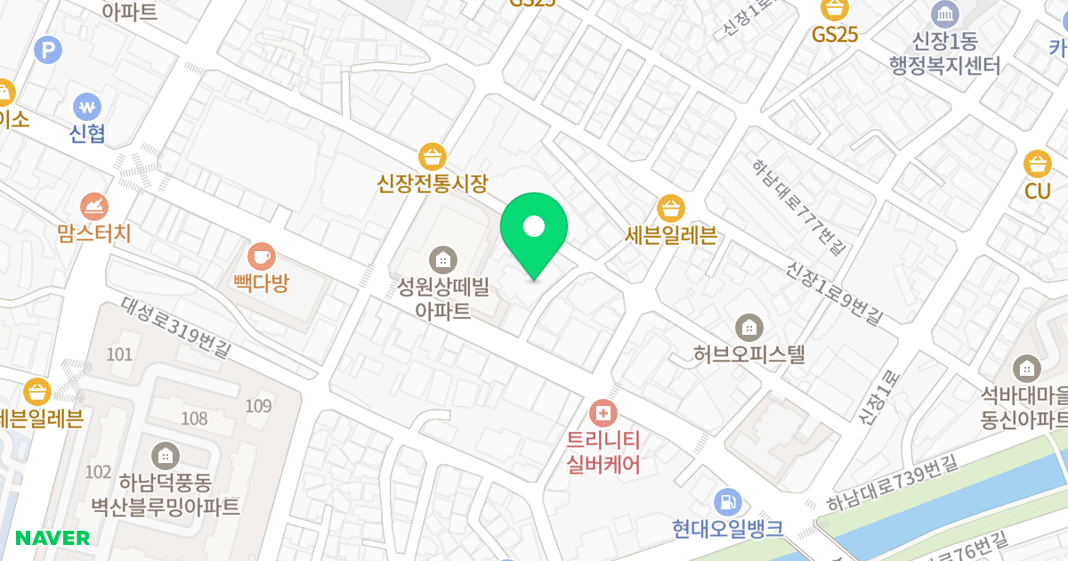 그린나래 위치 지도 - 경기도 하남시 신장1로3번길 35-1