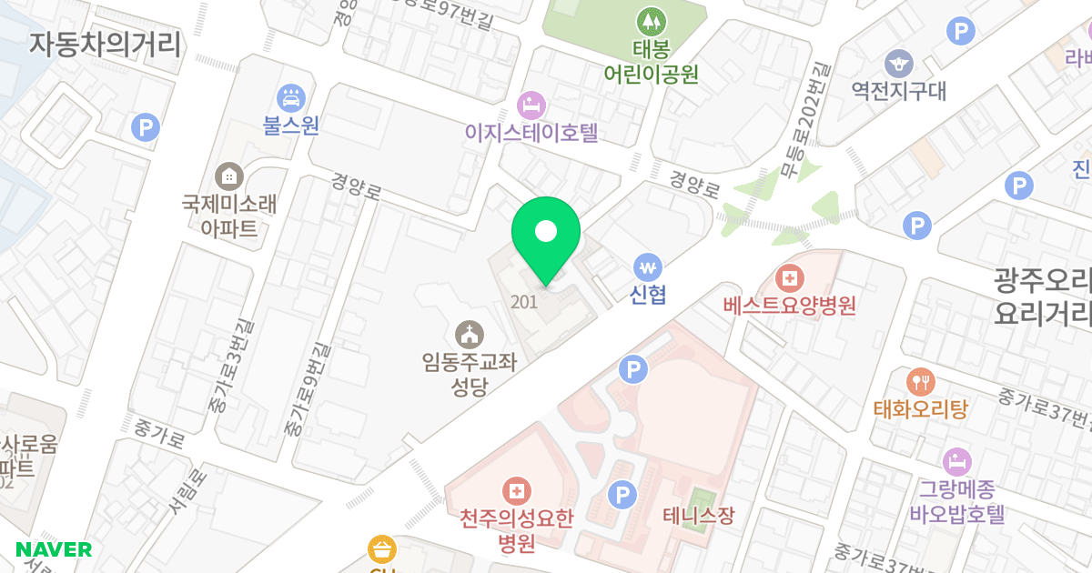 임동2차국제미소래아파트 위치 지도 - 광주광역시 북구 경양로 104-13
