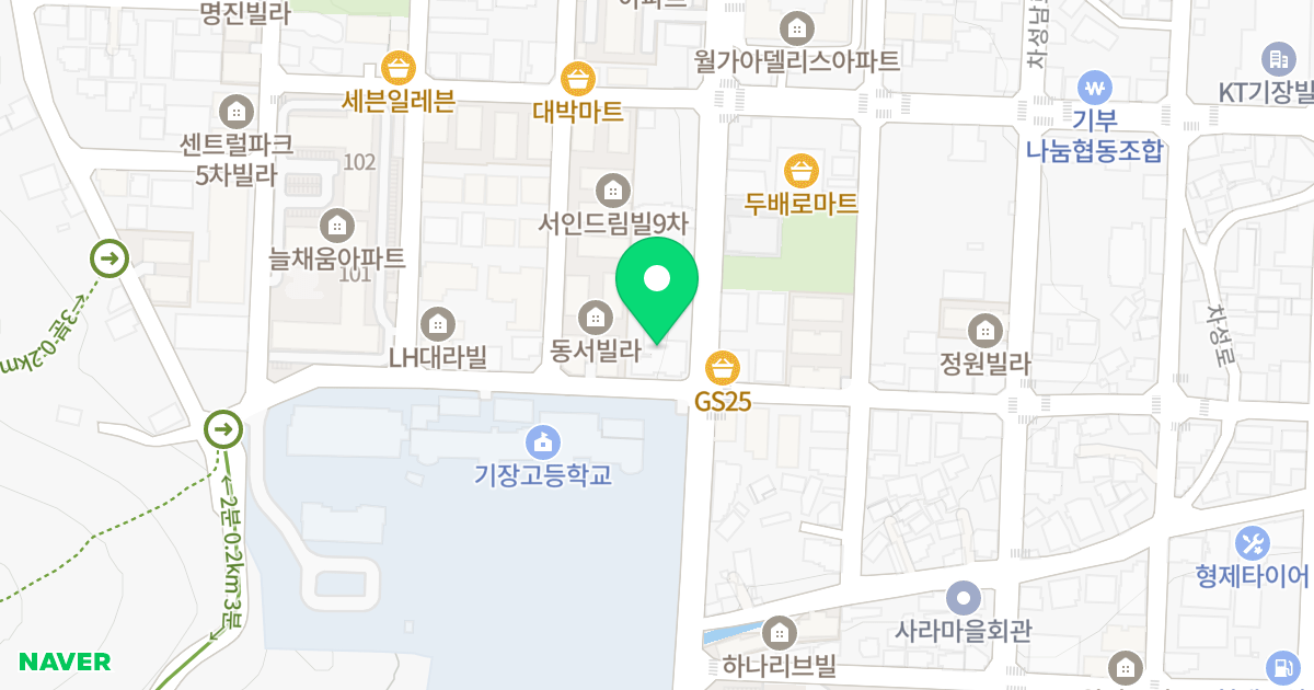 기장 제이에스빌 위치 지도 - 부산광역시 기장군 기장읍 차성서로 79
