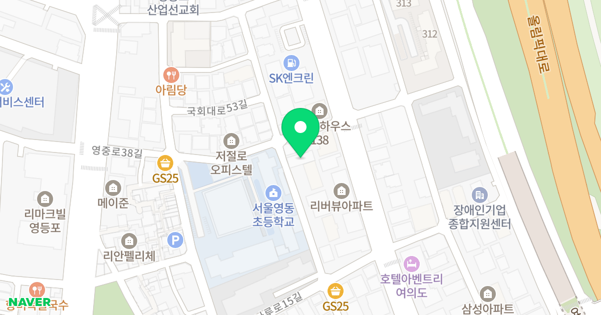 비앤비퀸즈빌 102동 위치 지도 - 서울특별시 영등포구 국회대로55길 22