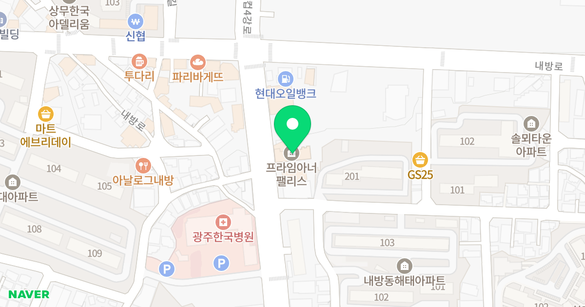 쌍촌 아너팰리스 위치 지도 - 광주광역시 서구 월드컵4강로 232