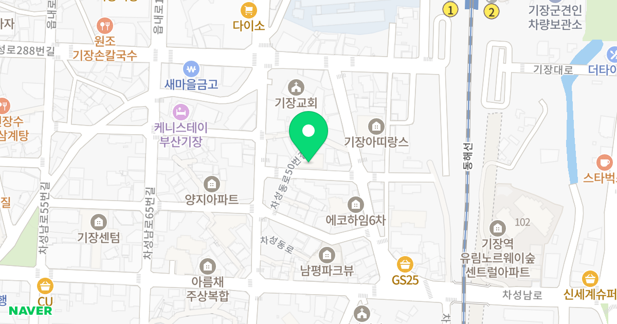 동국에버리치 위치 지도 - 부산광역시 기장군 기장읍 차성동로50번길 5