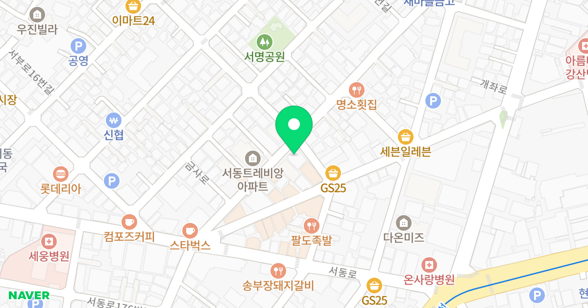 동양아우라 위치 지도 - 부산광역시 금정구 금사로 14