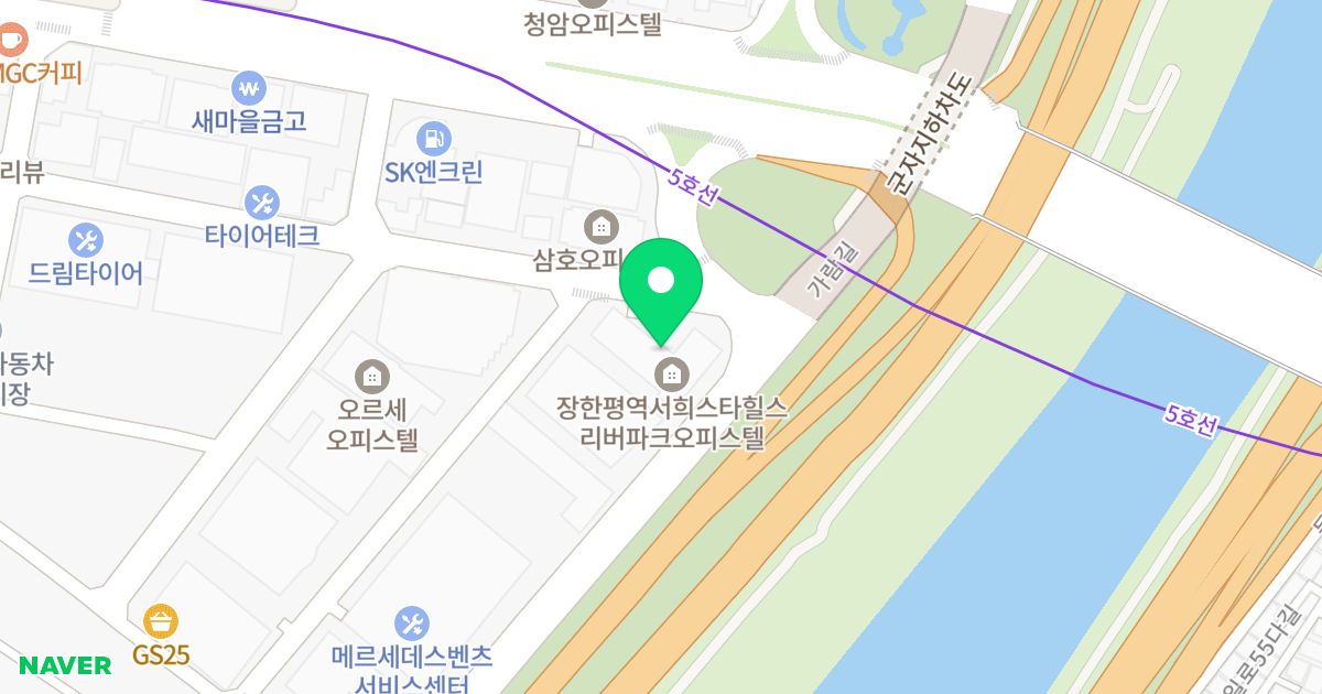 서희스타힐스리버파크 위치 지도 - 서울특별시 성동구 가람길 287