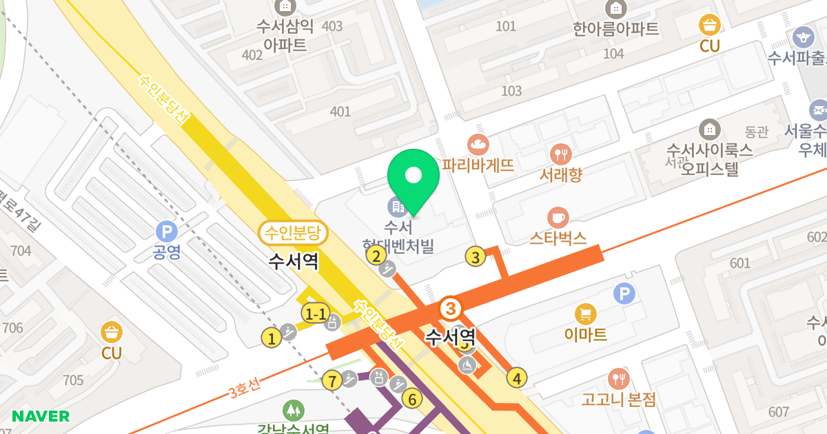 수서현대벤쳐빌 위치 지도 - 서울특별시 강남구 밤고개로1길 10